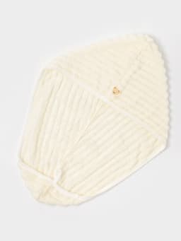 Чалма для сауны и душа с пуговкой Доляна, микрофибра, белая