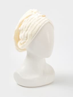 Чалма для сауны и душа с пуговкой Доляна, микрофибра, белая