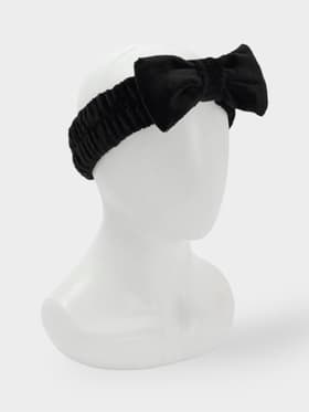 Повязка для умывания Доляна «Бантик», микрофибра, чёрная