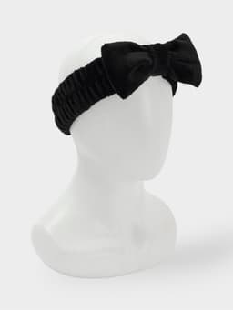 Повязка для умывания Доляна «Бантик», микрофибра, чёрная