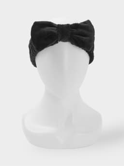 Повязка для умывания Доляна «Бантик», микрофибра, чёрная