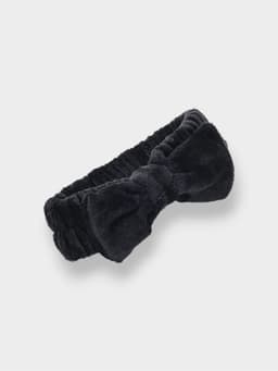 Повязка для умывания Доляна «Бантик», микрофибра, чёрная