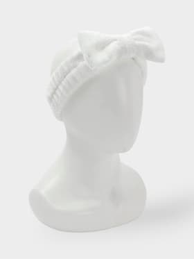 Повязка для умывания Доляна «Бантик», микрофибра, белая