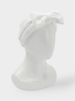 Повязка для умывания Доляна «Бантик», микрофибра, белая