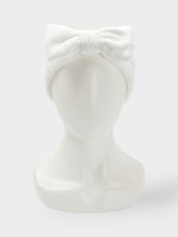 Повязка для умывания Доляна «Бантик», микрофибра, белая