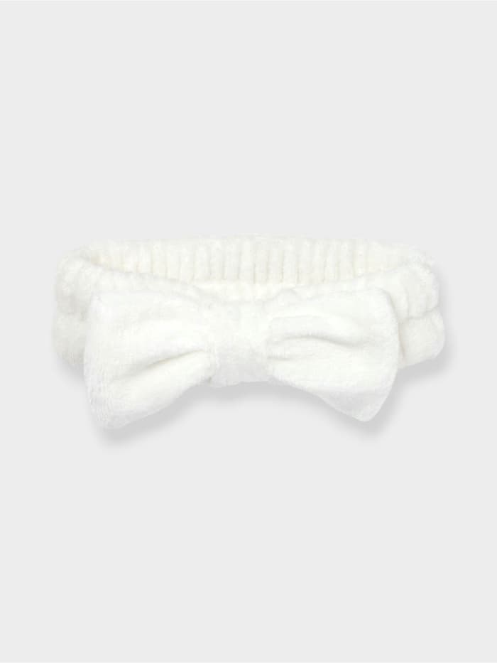 Повязка для умывания Доляна «Бантик», микрофибра, белая