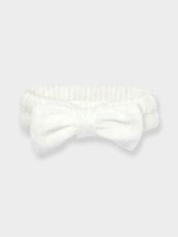 Повязка для умывания Доляна «Бантик», микрофибра, белая