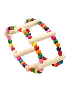 Игрушка для птиц "Качеля с бусинами" 6 ступеней, 20 см, микс цветов