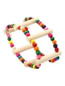 Игрушка для птиц «Качели с бусинами», 20 см, 6 ступеней, цвет МИКС