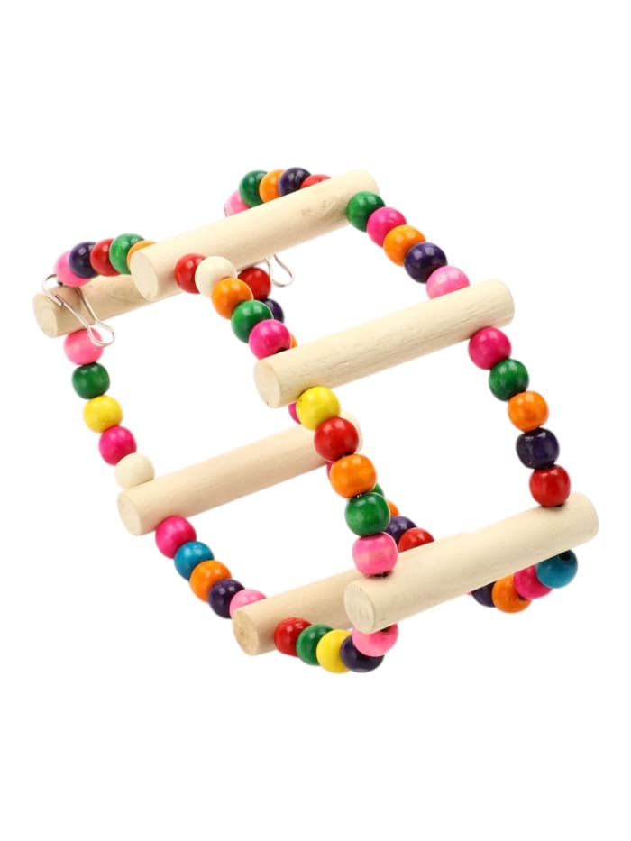 Игрушка для птиц "Качеля с бусинами" 6 ступеней, 20 см, микс цветов