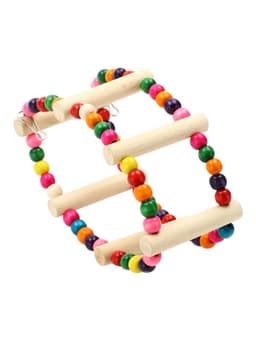 Игрушка для птиц "Качеля с бусинами" 6 ступеней, 20 см, микс цветов