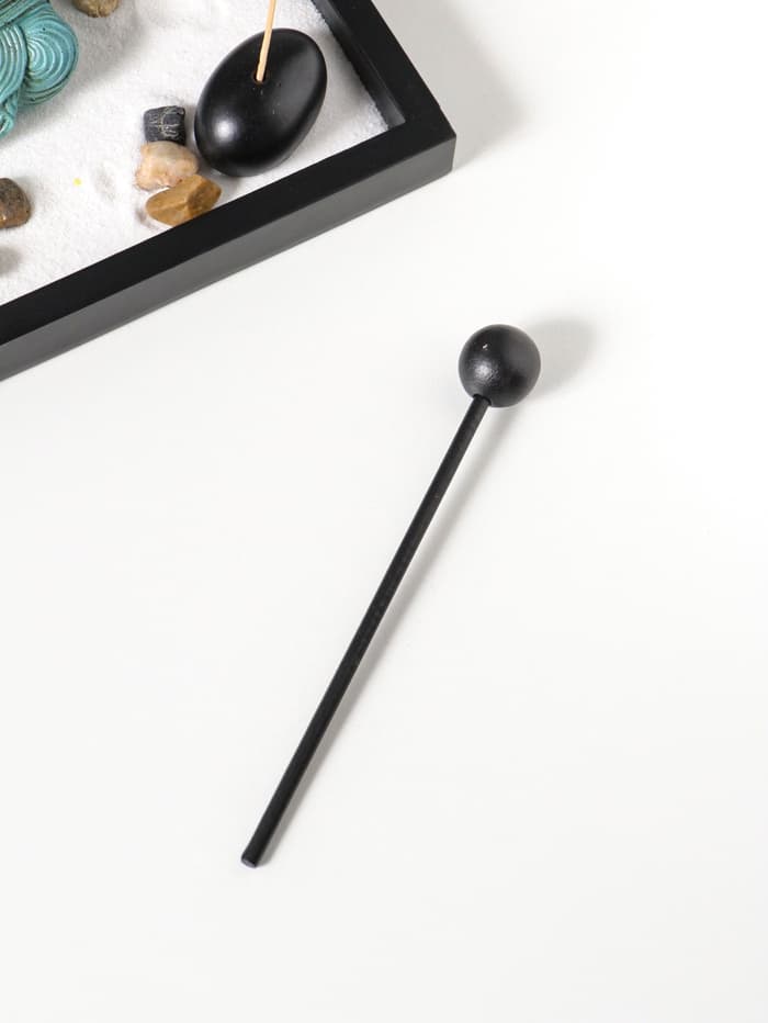 Японский сад камней настольный «Дзен. Будда в бирюзовом у гонга», с подставкой для благовоний и набором аксессуаров, 13.2×15×16 см