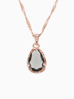 Гарнитур 3 предмета: серьги, кулон, кольцо безразмерное «Эдель», капля, серые в золоте, 45 см