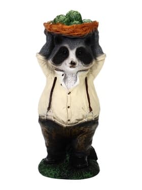 Садовая фигура из полистоуна «Енот с капустой», 12×11×29 см