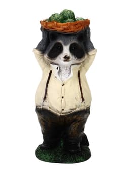 Садовая фигура из полистоуна «Енот с капустой», 12×11×29 см