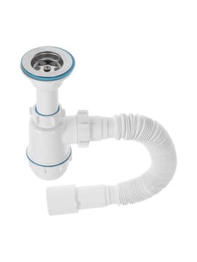 Сифон для мойки ZEIN, 1 1/2’’, с гибкой трубой 40×50 мм, литой выпуск