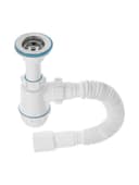 Сифон для мойки ZEIN, 1 1/2’’, с гибкой трубой 40×50 мм, литой выпуск