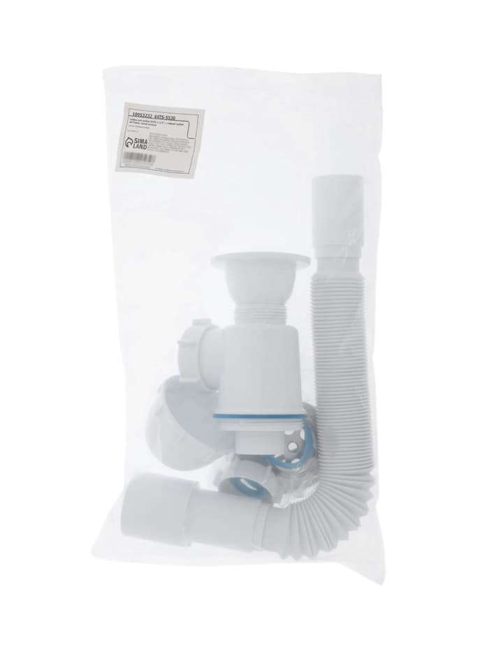 Сифон для мойки ZEIN, 1 1/2’’, с гибкой трубой 40×50 мм, литой выпуск