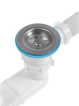 Сифон для ванны ZEIN, 1 1/2’’, с гофротрубой 40×50 мм, литой выпуск, с пробкой