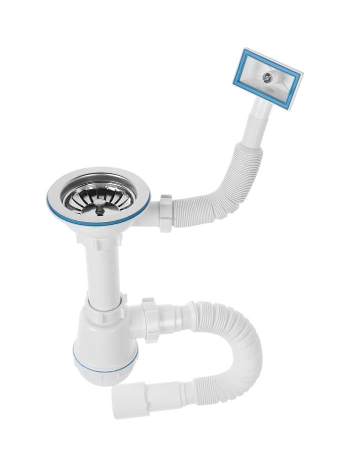 Сифон для мойки ZEIN, 3 1/2’’*40 мм, прямоугольный перелив, с гофротрубой 40/50 мм