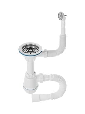 Сифон для мойки ZEIN, 3 1/2’’*40 мм, круглый перелив, с гофротрубой 40/50 мм