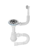 Сифон для мойки ZEIN, 3 1/2’’*40 мм, круглый перелив, с гофротрубой 40/50 мм