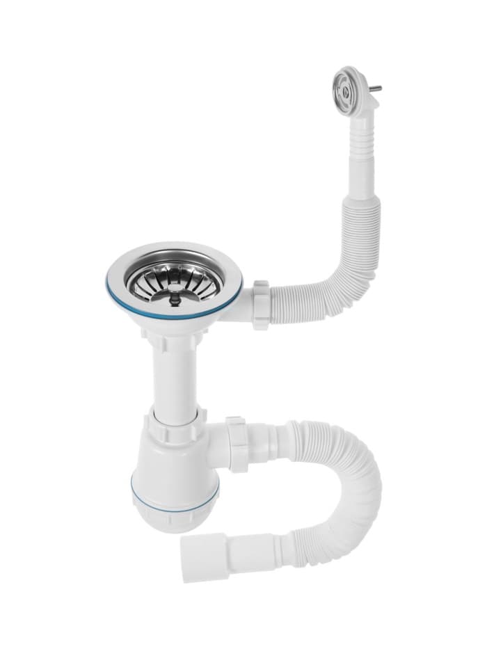 Сифон для мойки ZEIN, 3 1/2’’*40 мм, круглый перелив, с гофротрубой 40/50 мм