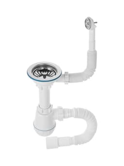 Сифон для мойки ZEIN, 3 1/2’’*40 мм, круглый перелив, с гофротрубой 40/50 мм