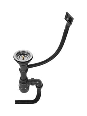 Сифон для мойки ZEIN, 3 1/2’’*40 мм, прямоугольный перелив, с гофротрубой 40/50 мм, серый