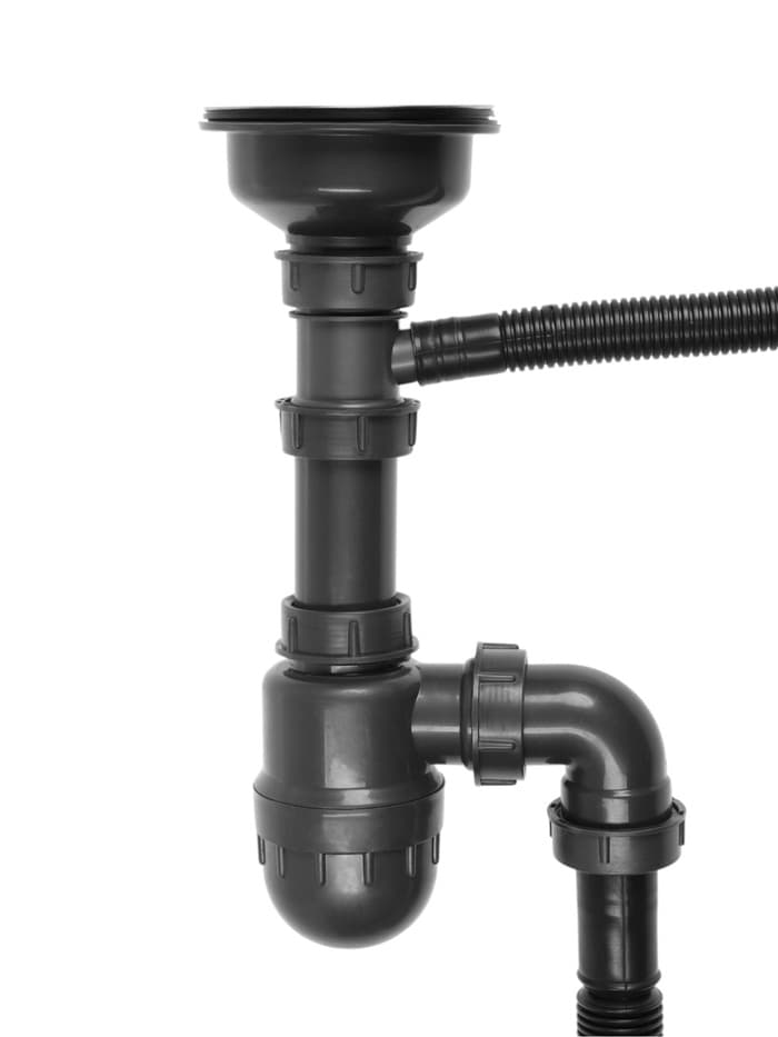 Сифон для мойки ZEIN, 3 1/2’’*40 мм, прямоугольный перелив, с гофротрубой 40/50 мм, серый