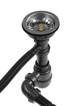 Сифон для мойки ZEIN, 3 1/2’’*40 мм, прямоугольный перелив, с гофротрубой 40/50 мм, серый