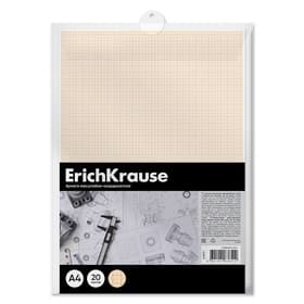 Бумага для черчения А4, 20 листов, ErichKrause, в пластиковой папке