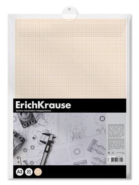Бумага для черчения А3, 20 листов, ErichKrause, пласт папка