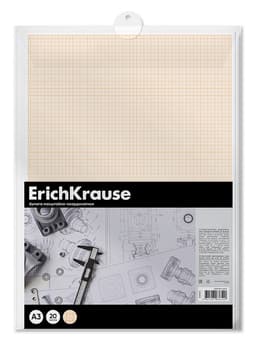 Бумага для черчения А3, 20 листов, ErichKrause, пласт папка