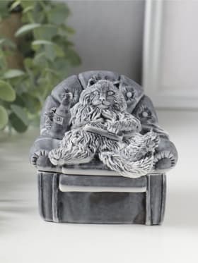 Шкатулка для украшений «Кот в кресле на крышке», 8 см