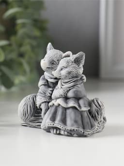 Фигурка «Лисы влюбленная парочка», мраморная крошка, 6.5 см