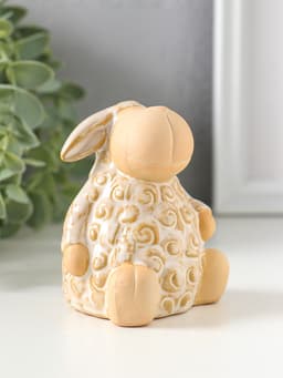Фигурка керамика «Кудряш бараш», беж, 7×7×8 см