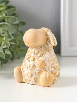 Фигурка керамика «Кудряш бараш», беж, 7×7×8 см
