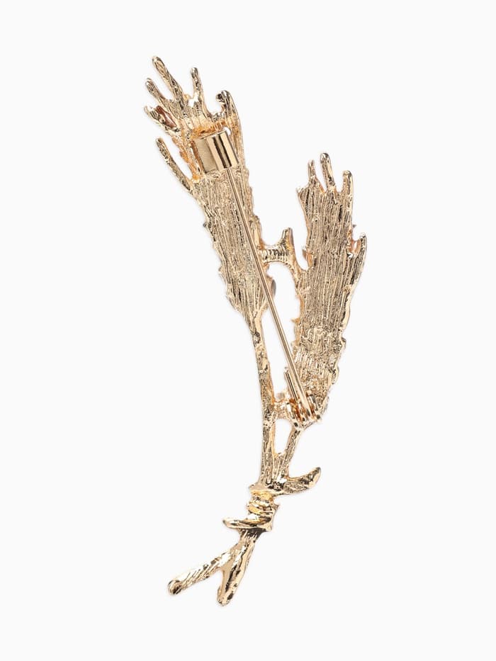 Брошь «Колосья пшеницы», жёлтая в золоте