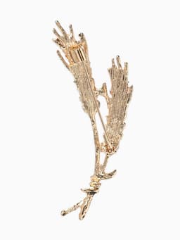 Брошь «Колосья пшеницы», жёлтая в золоте