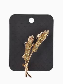 Брошь «Колосья пшеницы», жёлтая в золоте