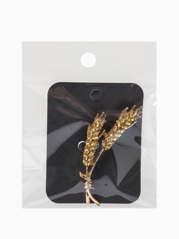 Брошь «Колосья пшеницы», жёлтая в золоте