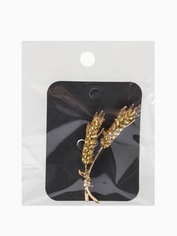 Брошь «Колосья пшеницы», жёлтая в золоте