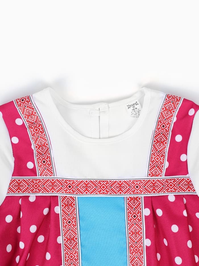 Карнавальный костюм русский народный для девочки «Аленушка», розовый, р. 122