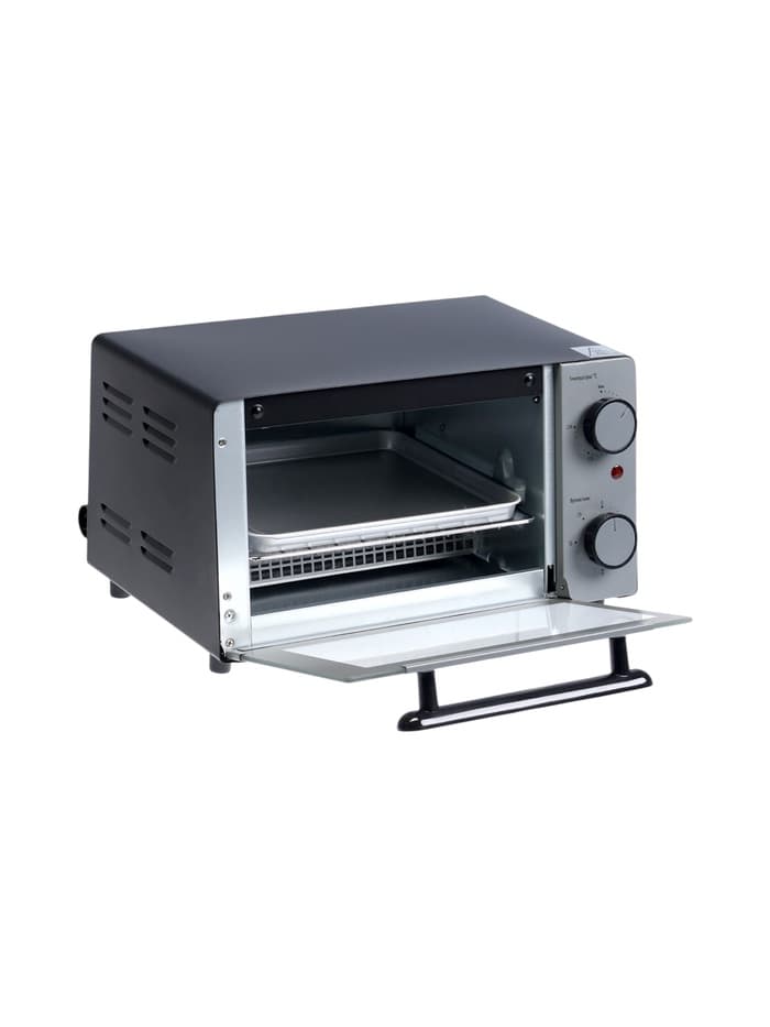 Мини - печь BRAYER 2600BR, 1200 Вт, 9 л, 65-230°С, таймер до 15 мин, противень, решётка, чёрная