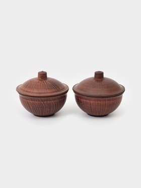 Кокотницы, набор 2 шт., 700 мл, 14×15 см, красная глина