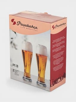 Пивные бокалы Paşabahçe Pub, 660 мл, набор 2 шт., стекло, прозрачные