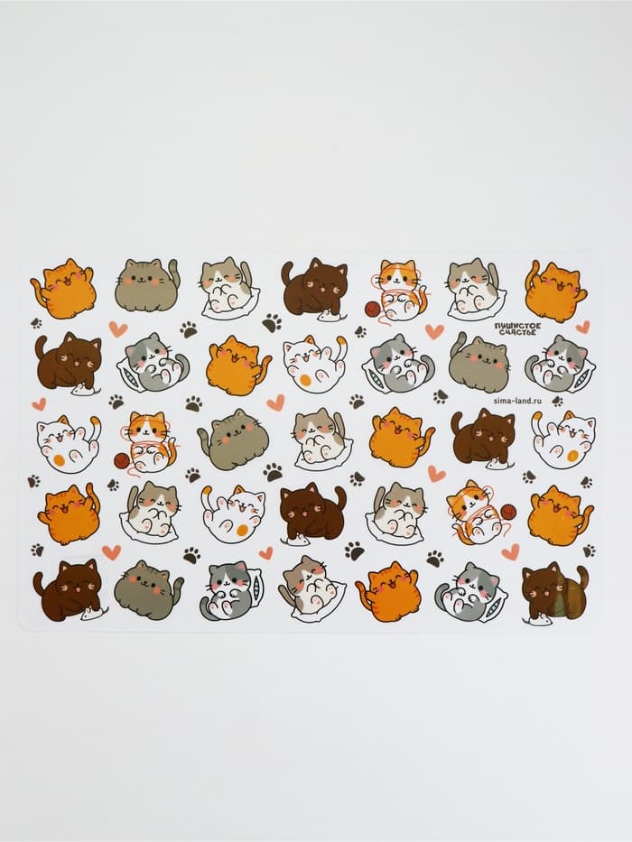 Коврик под миску «Много котиков!», 43×28 см