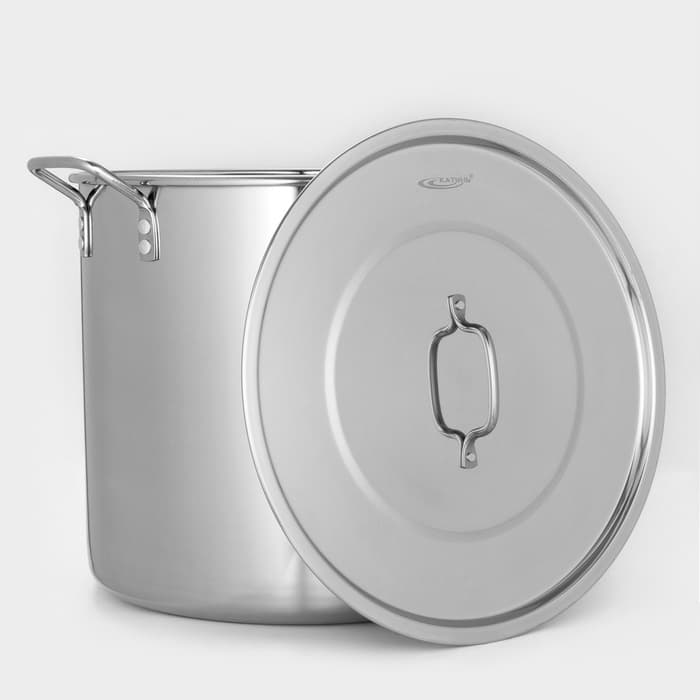 Котёл Катунь «Общепит», 40 л, d=40 см, h=35 см, с крышкой, нержавеющая сталь, хромированная