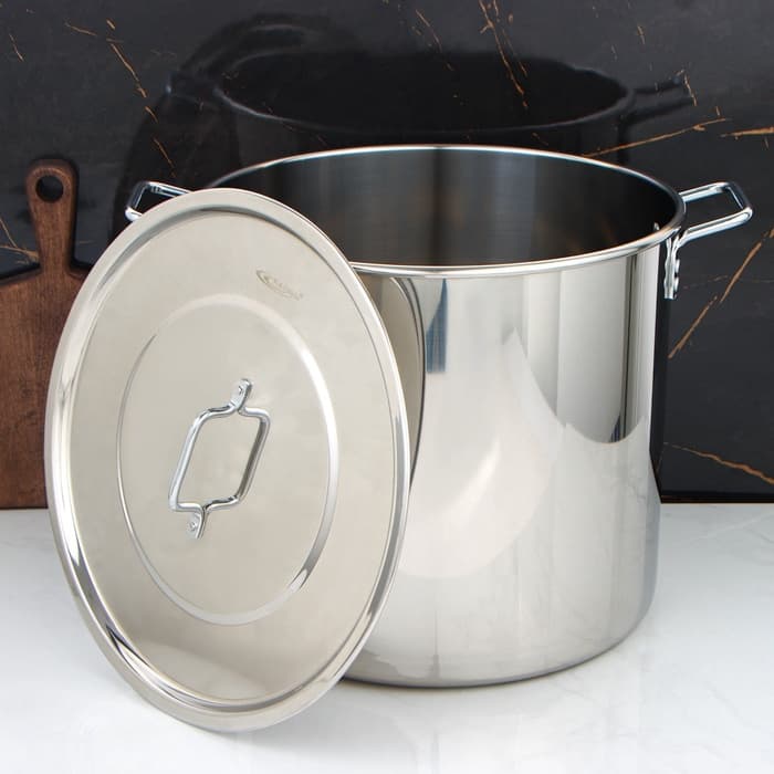 Котёл Катунь «Общепит», 40 л, d=40 см, h=35 см, с крышкой, нержавеющая сталь, хромированная